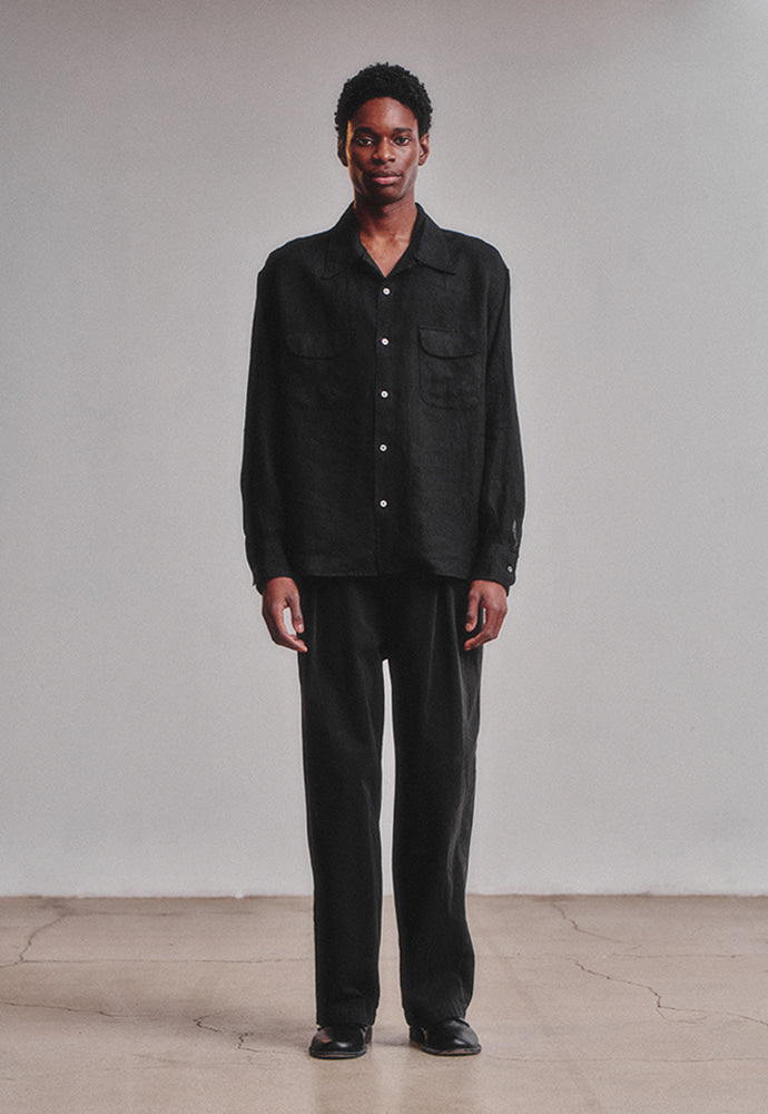 Art if acts - Linen Two Pocket Shirt (Black) product image 3 | TRAB K-Fashion Australia