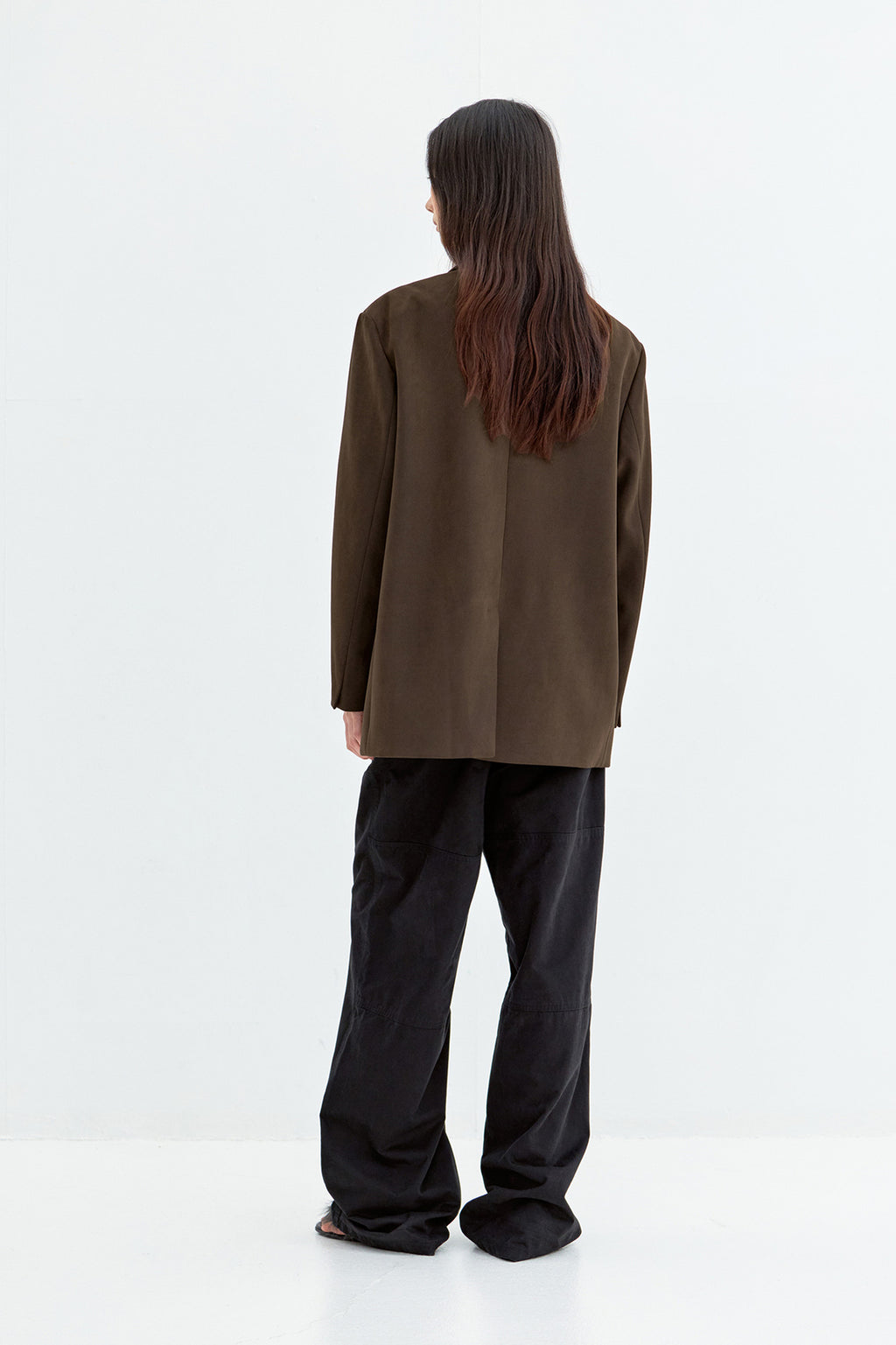 Coor - Fake Suede 3-Button Blazer (Dark Brown) product image 4 | TRAB K-Fashion Australia