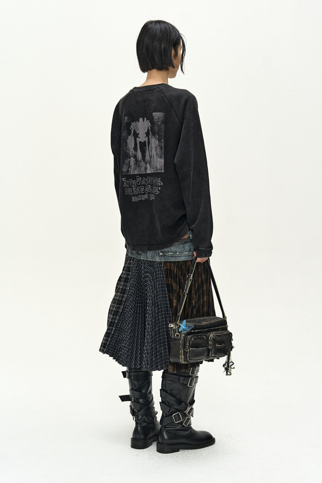 Andersson Bell - Unisex Alien Machinery Waffle Long Sleeve T-Shirt (washed Black) (Washed Black) product image 5 | TRAB K-Fashion Australia
