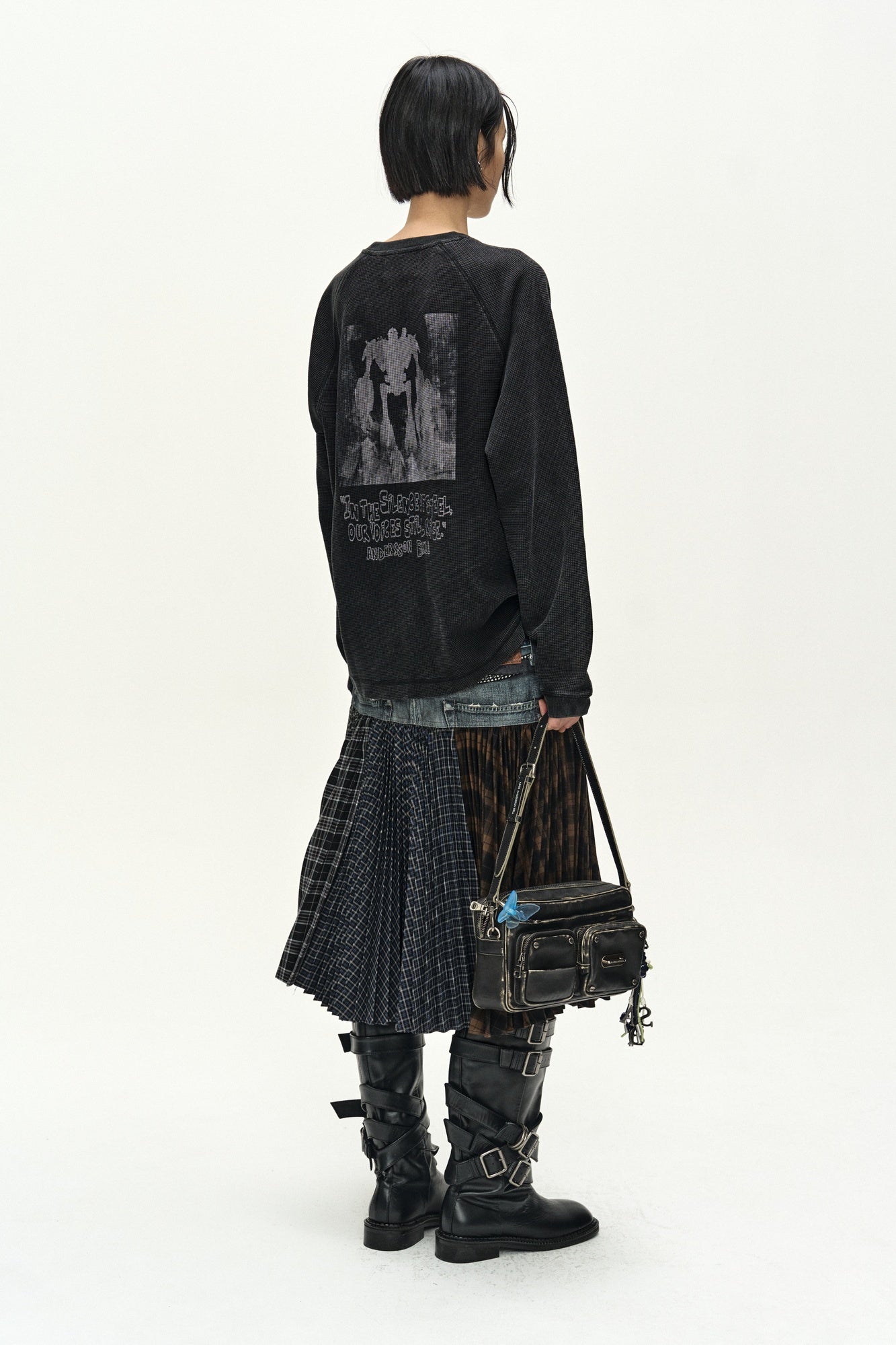 Andersson Bell - Unisex Alien Machinery Waffle Long Sleeve T-Shirt (washed Black) (Washed Black) product image 5 | TRAB K-Fashion Australia