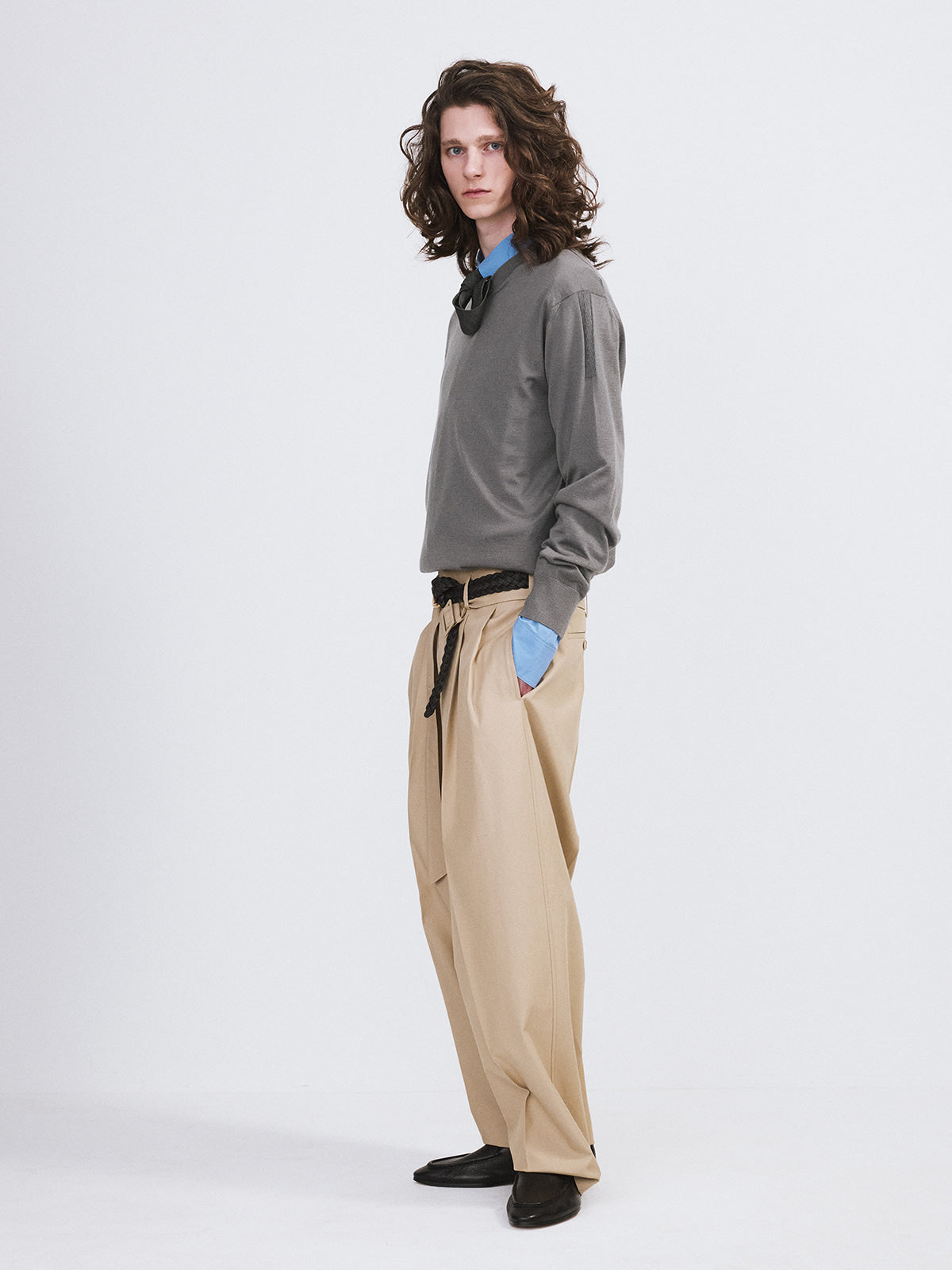Recto - Silk-Cashmere Knit Top (Midnight Grey) product image 2 | TRAB K-Fashion Australia