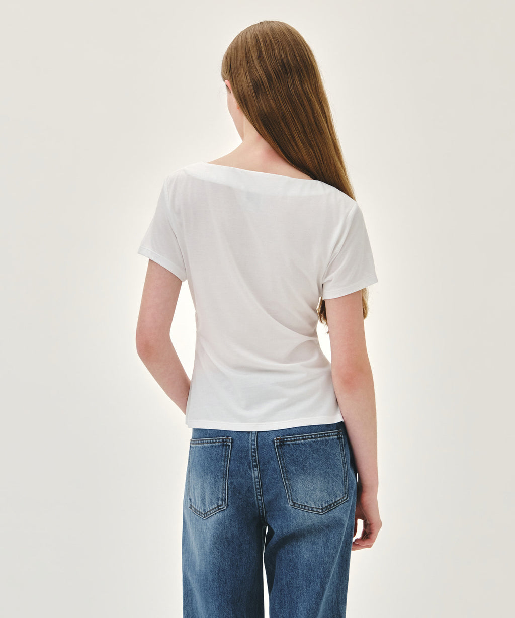 Marithe & Francois Girbaud - Waist Shirring Tee (White) product image 3 | TRAB K-Fashion Australia