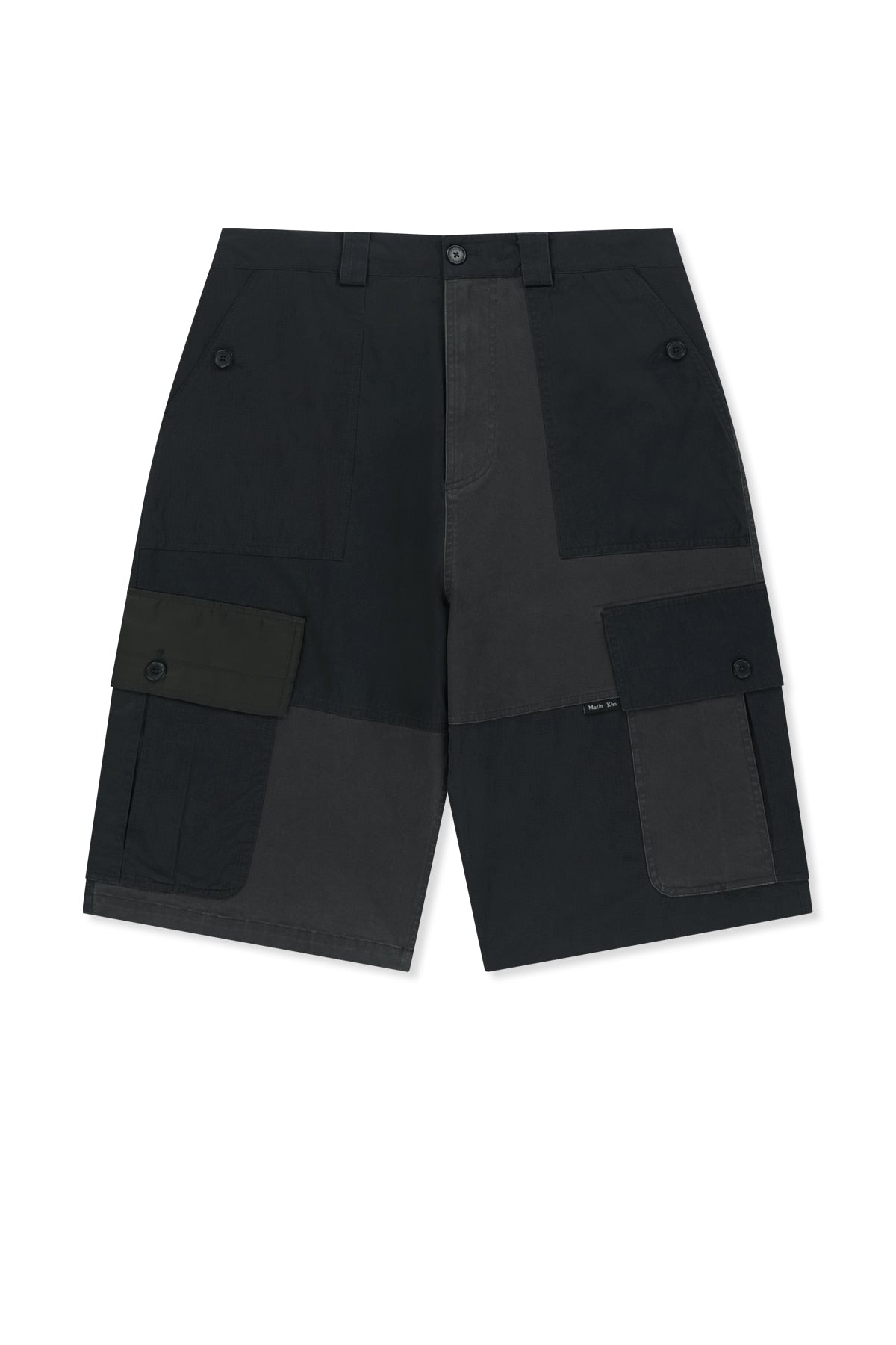 Matin Kim - Patchwork Cargo Bermuda Pants (Charcoal) product image 1 | TRAB K-Fashion Australia