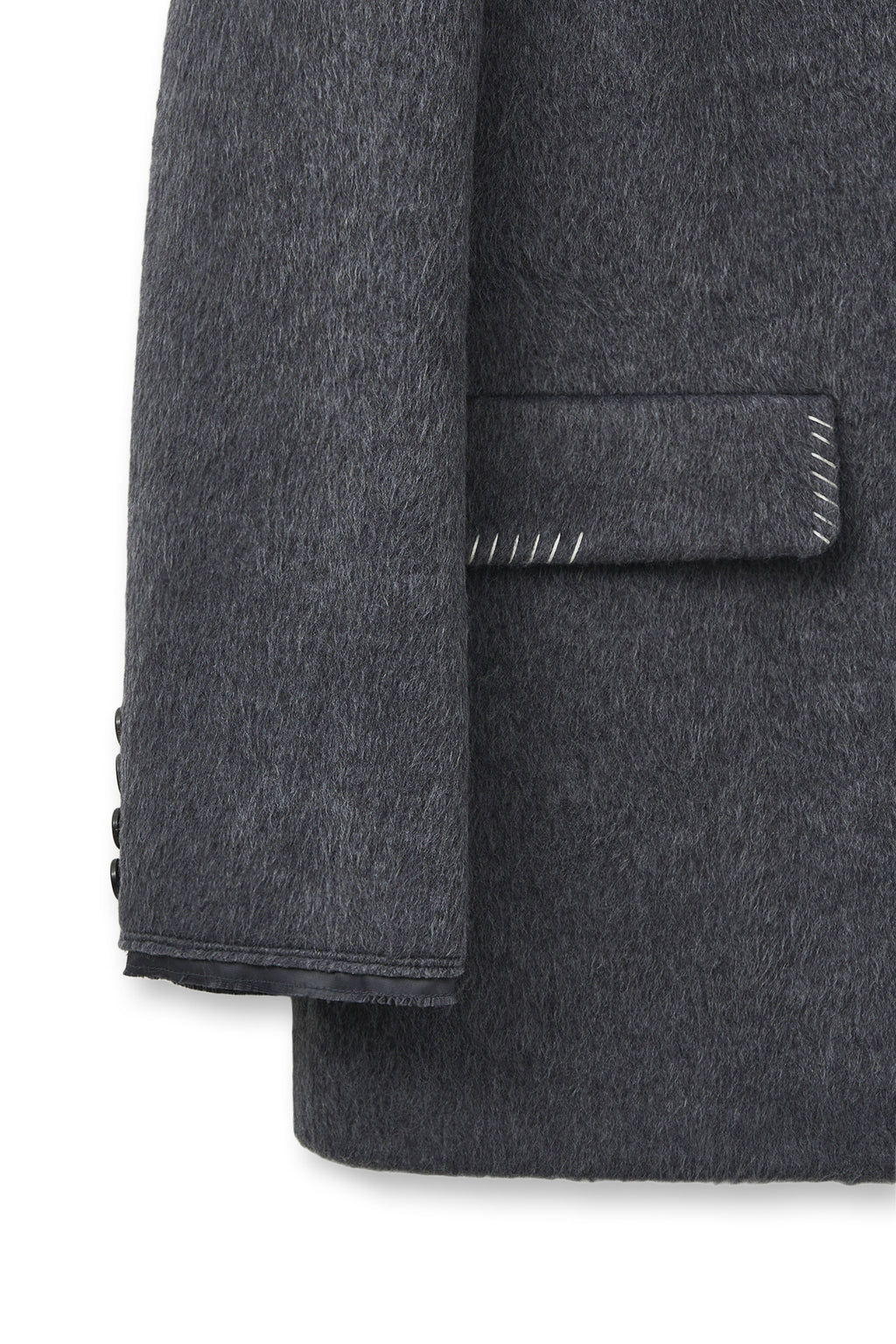 Matin Kim - Hairy Overfit Stitch Single Jacket (Grey) product image 5 | TRAB K-Fashion Australia