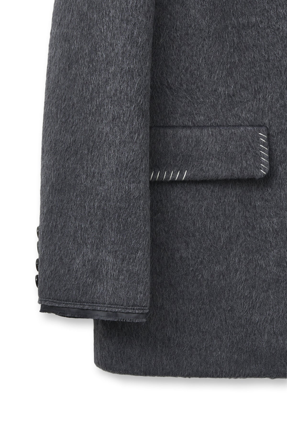 Matin Kim - Hairy Overfit Stitch Single Jacket (Grey) product image 5 | TRAB K-Fashion Australia