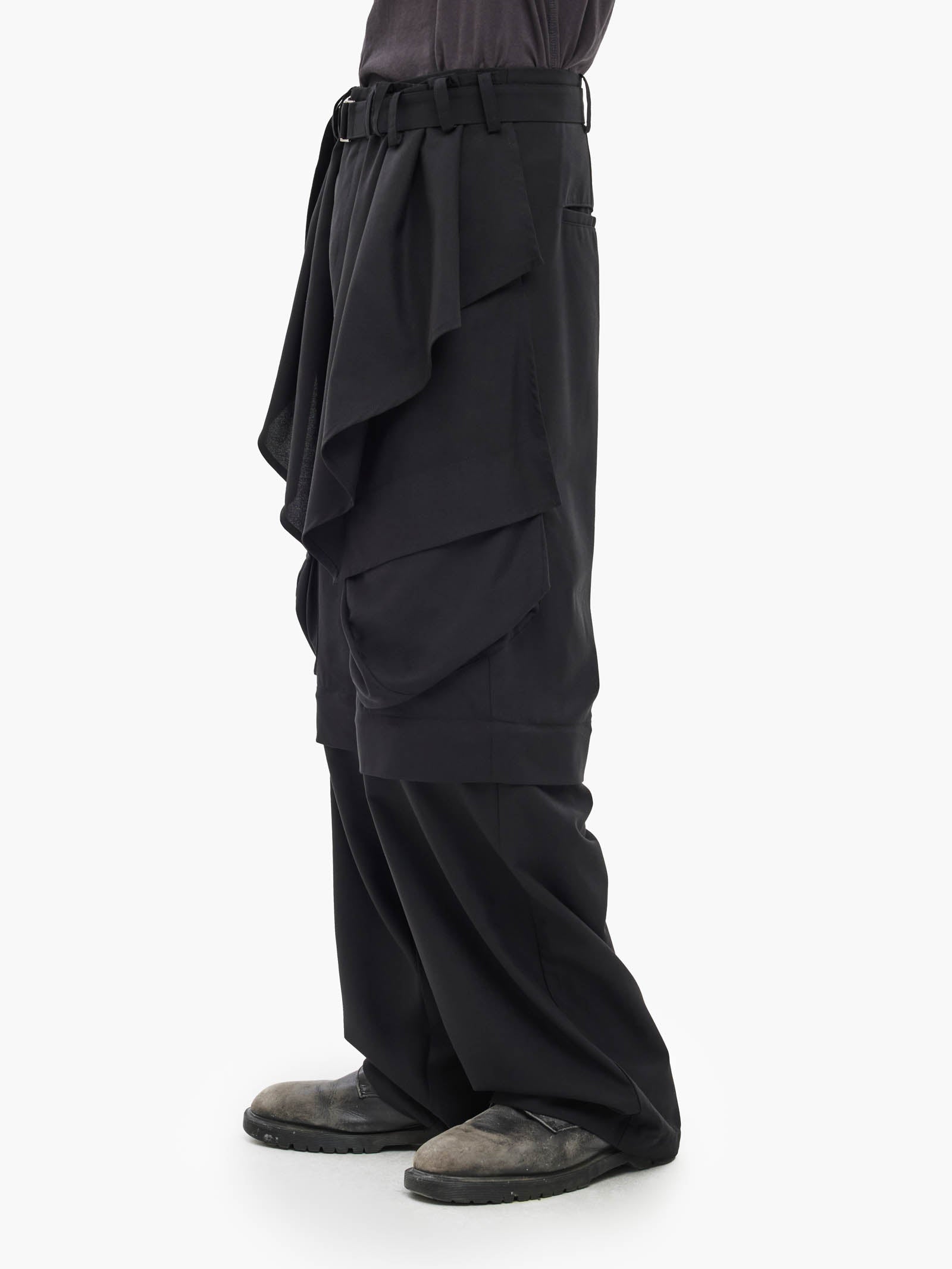 Jiyong Kim - Detachable Draped Trousers (Black) product image 5 | TRAB K-Fashion Australia