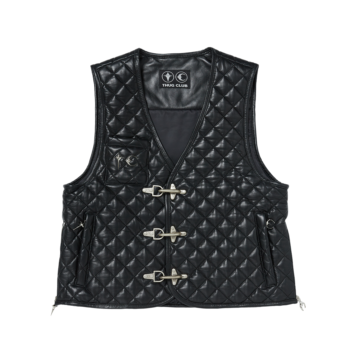 Thug Club - TC Bone Leather Quilted Vest (Black) product image 1 | TRAB K-Fashion Australia
