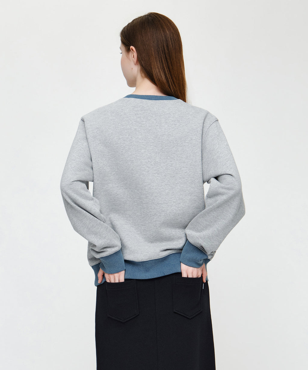 Marithe & Francois Girbaud - Small Classic Logo Embroidery Sweatshirt (Heather Gray) product image 3 | TRAB K-Fashion Australia