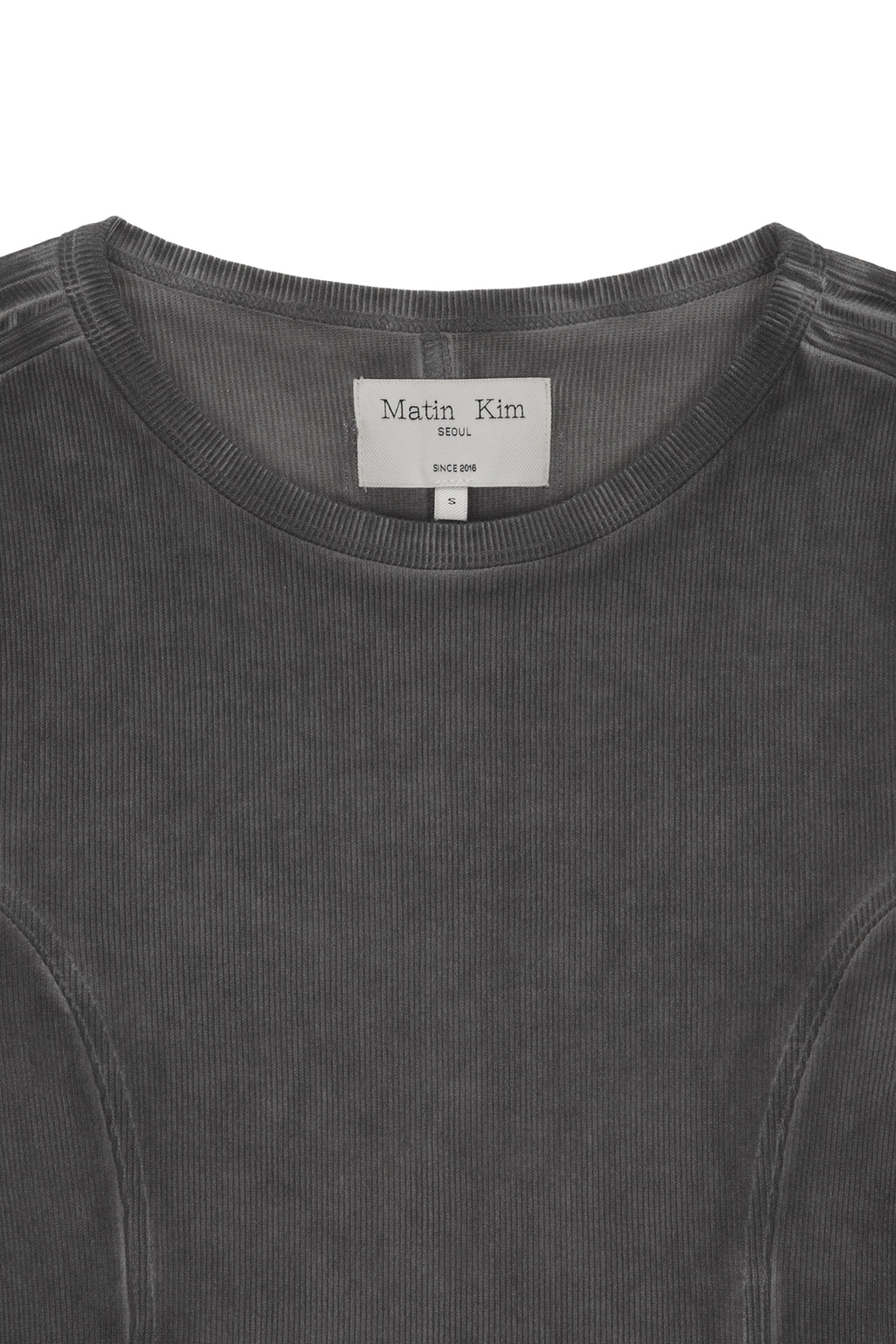 Matin Kim - Sleeve Binding Washed Top (Charcoal) product image 3 | TRAB K-Fashion Australia
