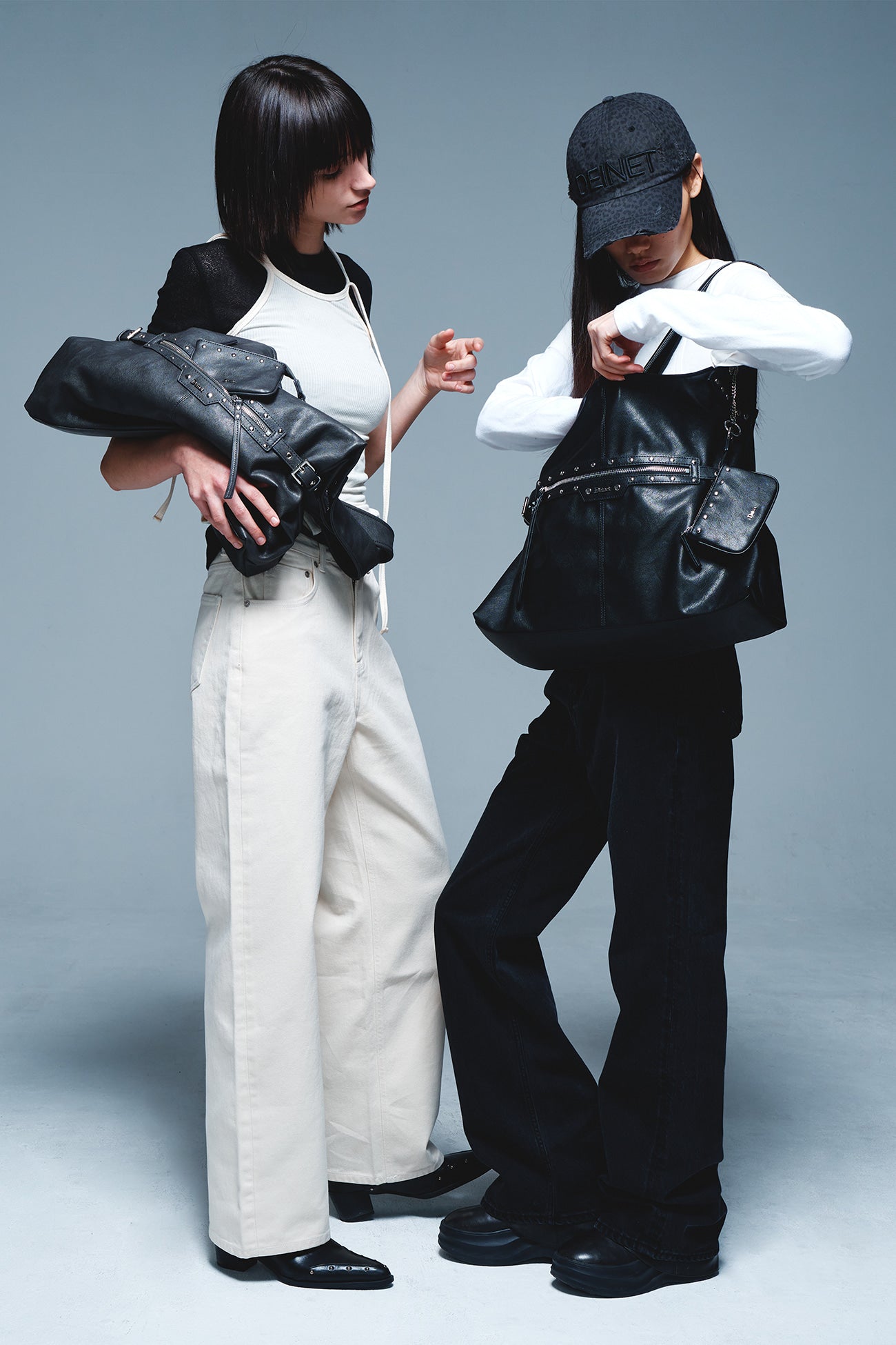 Deinet - Stud Detail Point Pocket Bag (Black) product image 4 | TRAB K-Fashion Australia