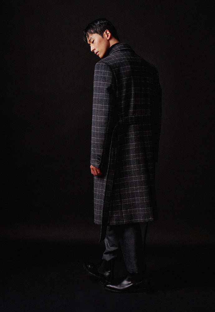 Tonywack - Crudo Check Double Coat (Grey Check) product image 4 | TRAB K-Fashion Australia