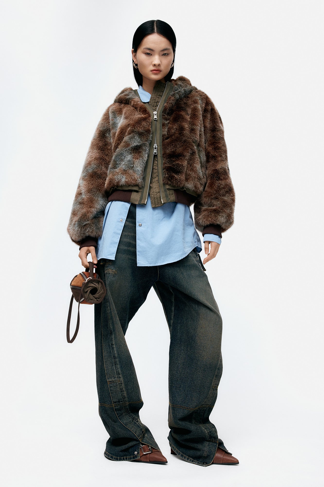 Andersson Bell - Unisex Twisted Zipper Pocket Jeans (Dusty Blue) product image 8 | TRAB K-Fashion Australia