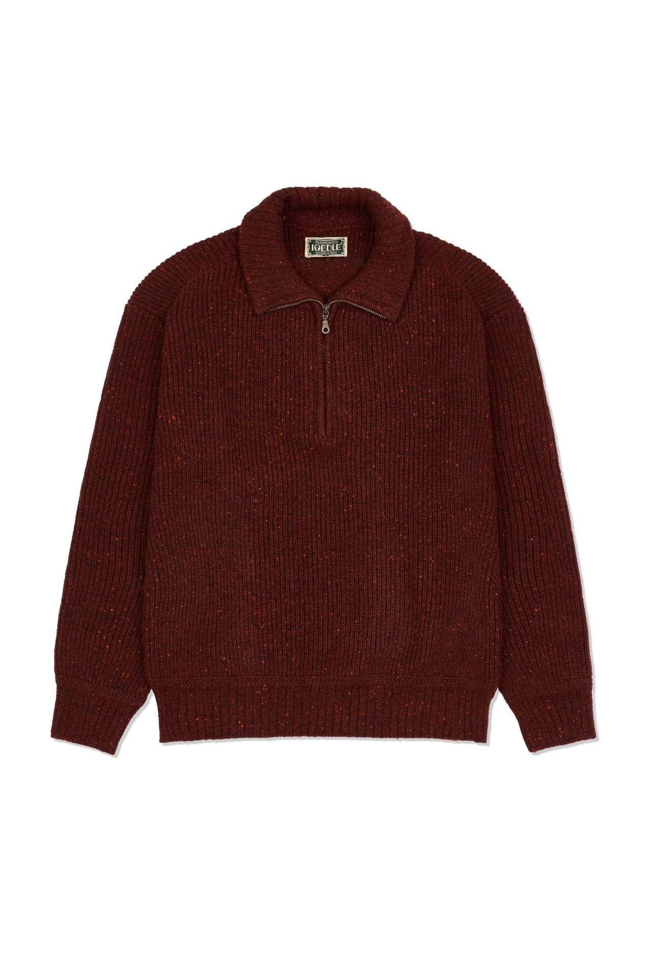 Ioedle - Building Forest Wool Blend Half Zip-Up Knit Pullover (Red Brown) product image 2 | TRAB K-Fashion Australia