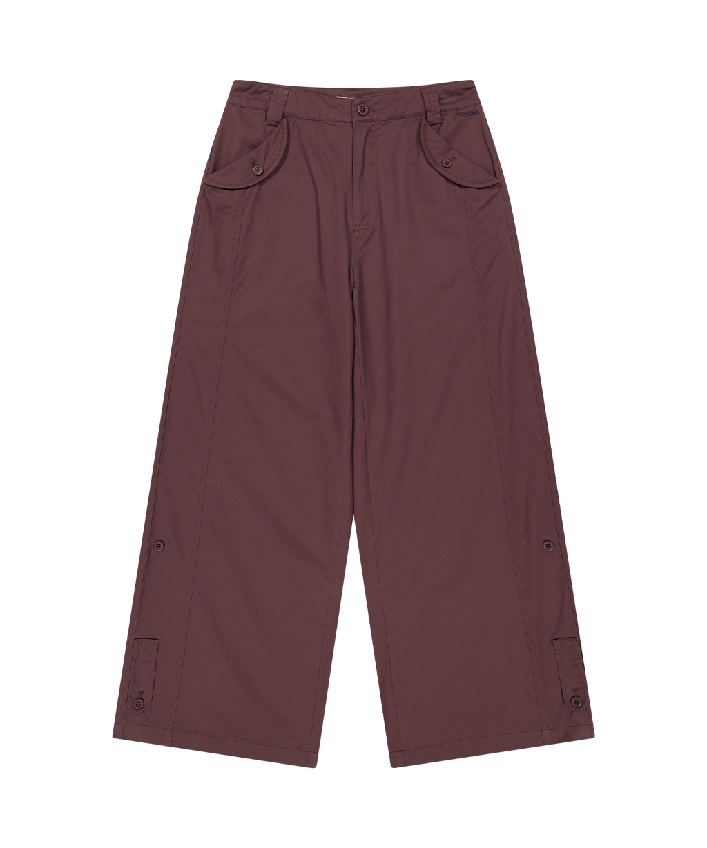 Coyseio - Washed Button Tab Pants (Wine) product image 1 | TRAB K-Fashion Australia