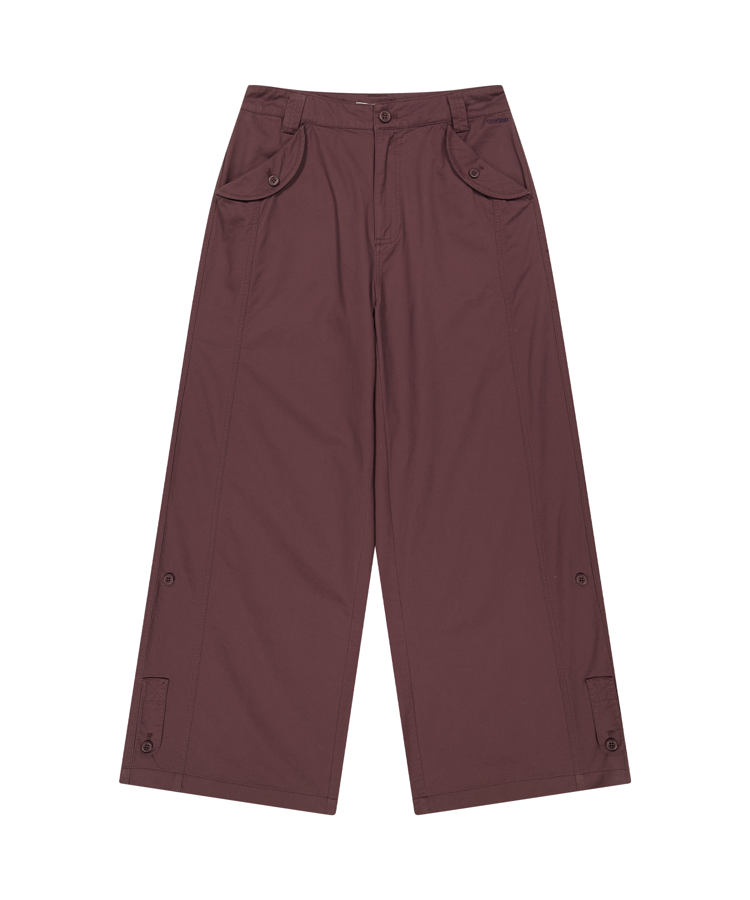 Coyseio - Washed Button Tab Pants (Wine) product image 1 | TRAB K-Fashion Australia