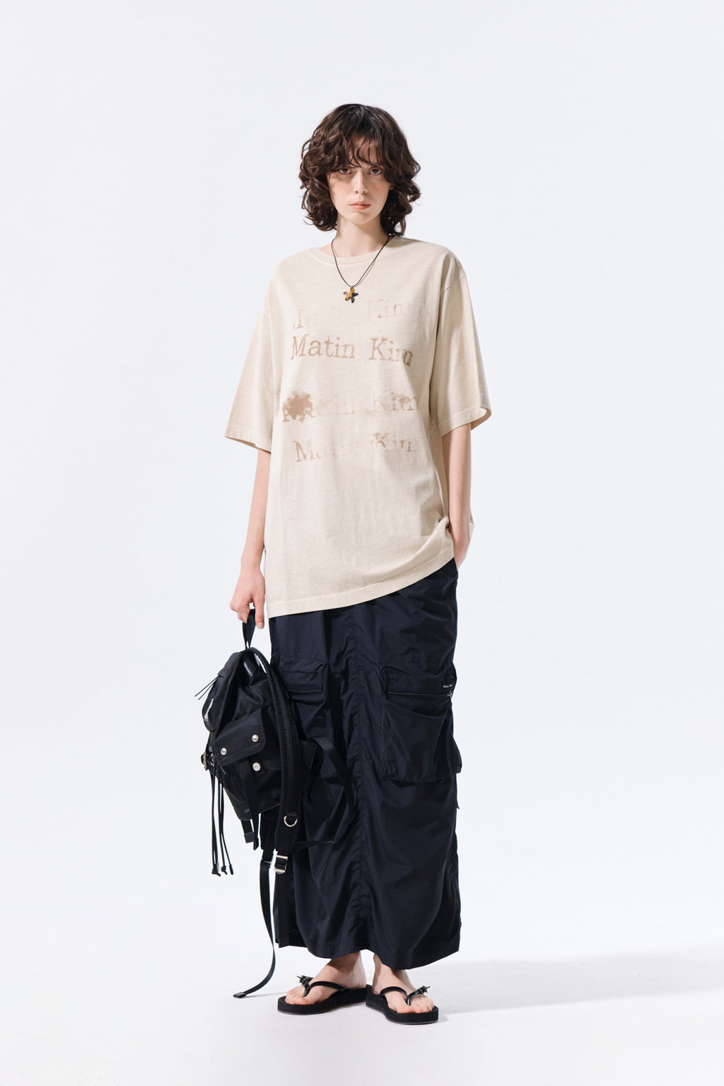Matin Kim - Patch Pocket Shirring Nylon Skirt (Black) product image 10 | TRAB K-Fashion Australia