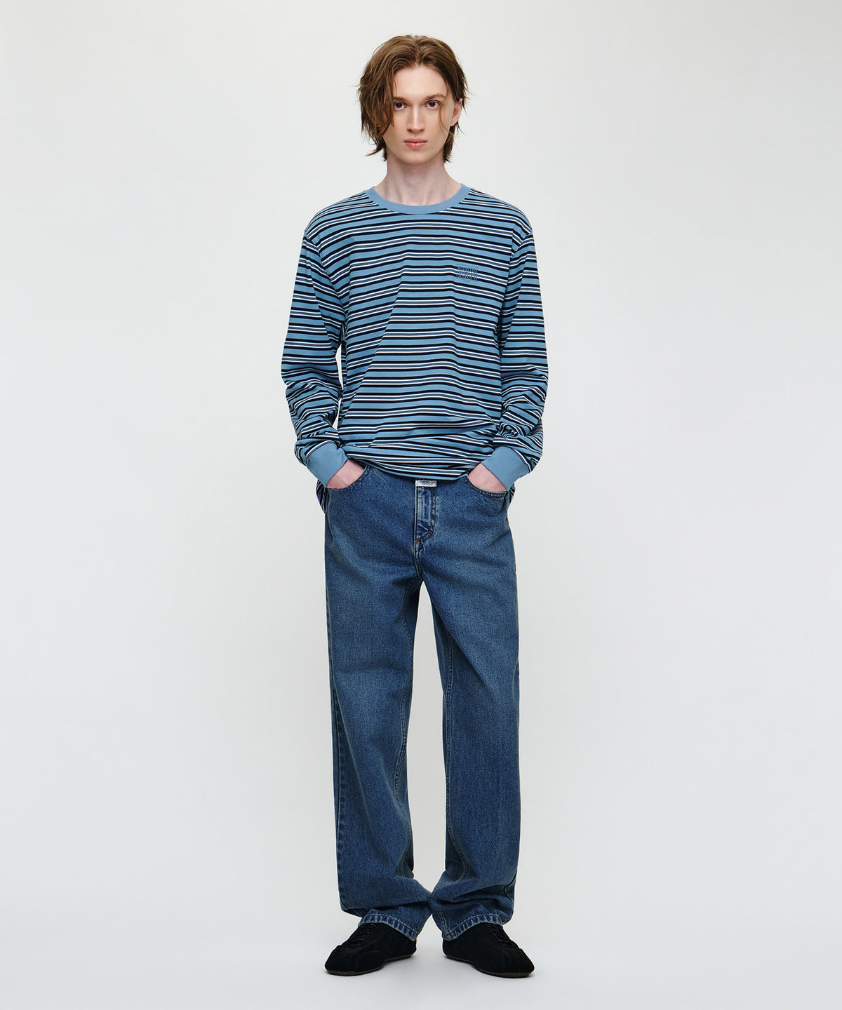 Marithe & Francois Girbaud - [Pre-order – Ships 7 Oct] Straight Denim Pants (Dark Blue) product image 2 | TRAB K-Fashion Australia