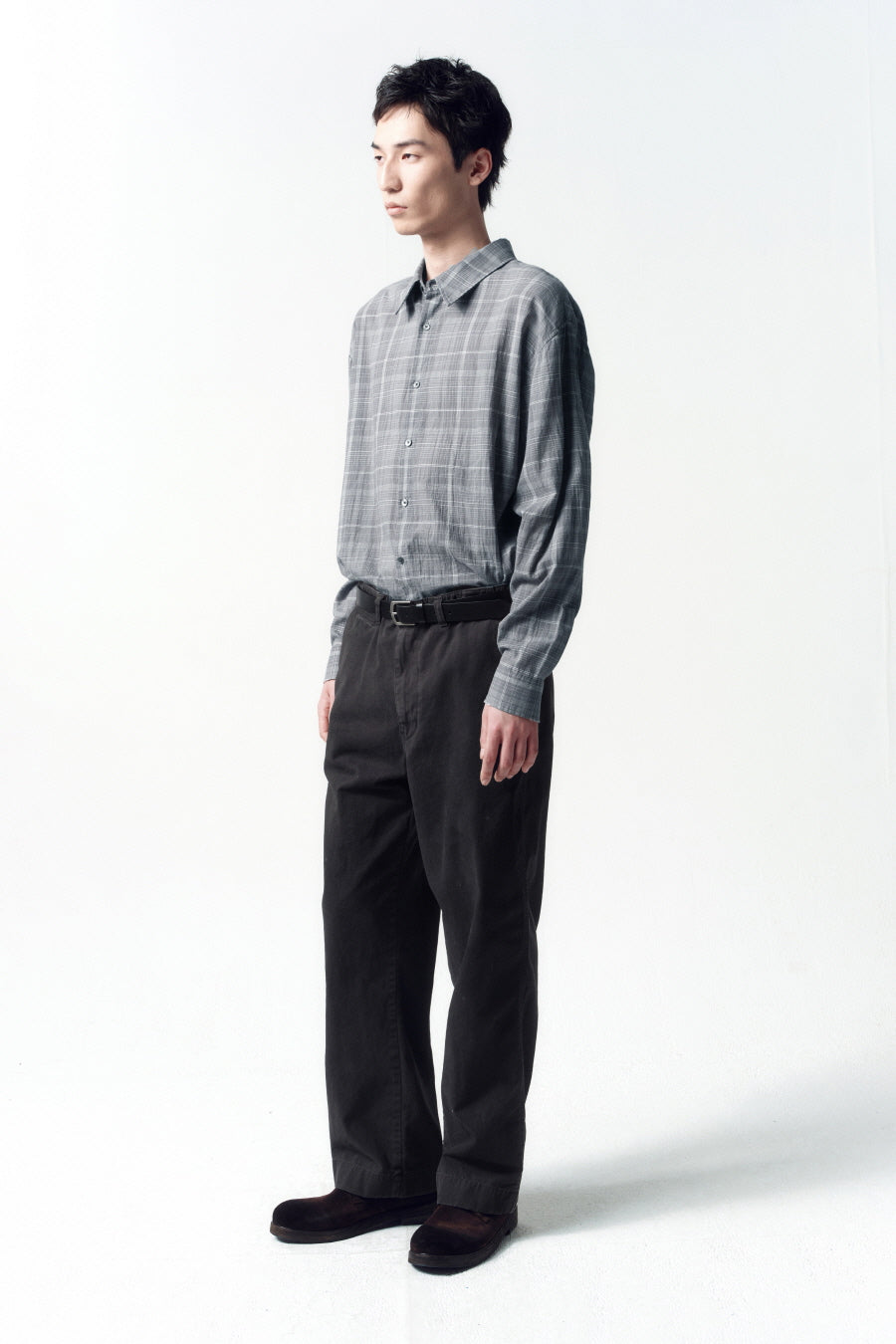 Insilence - Damaged Seer Check Shirts (Grey) product image 4 | TRAB K-Fashion Australia