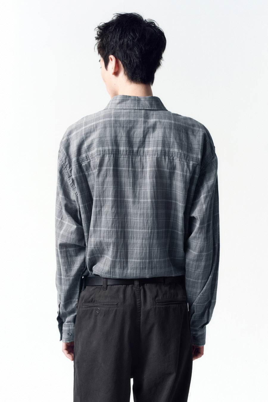 Insilence - Damaged Seer Check Shirts (Grey) product image 5 | TRAB K-Fashion Australia