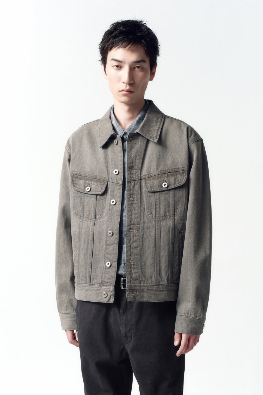 Insilence - Riders Trucker Jacket (Ash Beige) product image 2 | TRAB K-Fashion Australia