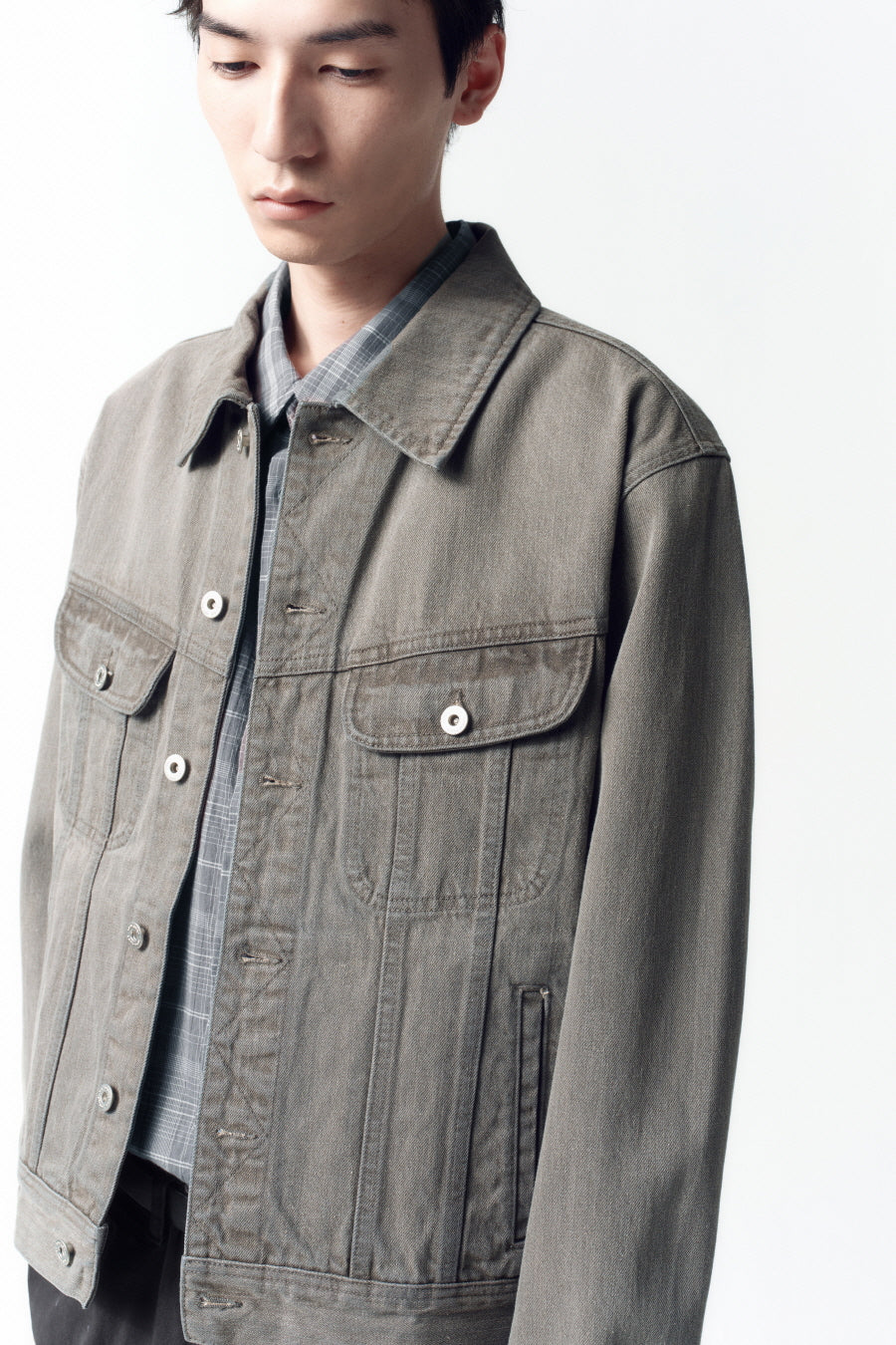 Insilence - Riders Trucker Jacket (Ash Beige) product image 5 | TRAB K-Fashion Australia