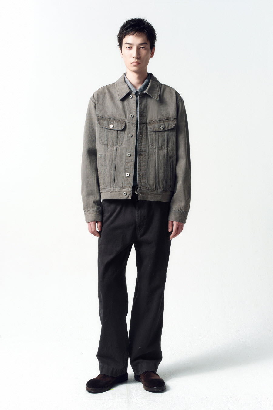 Insilence - Riders Trucker Jacket (Ash Beige) product image 6 | TRAB K-Fashion Australia