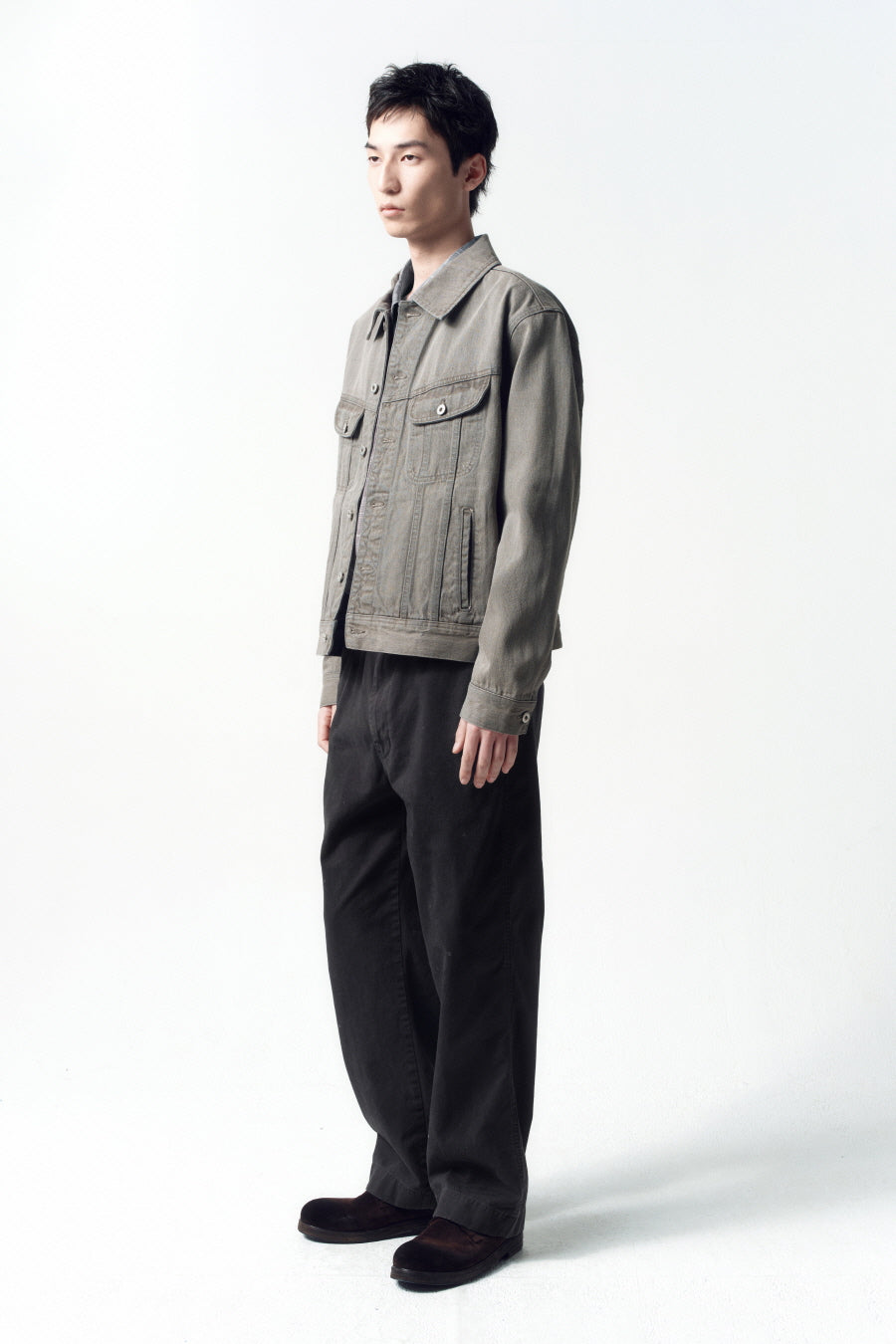 Insilence - Riders Trucker Jacket (Ash Beige) product image 3 | TRAB K-Fashion Australia
