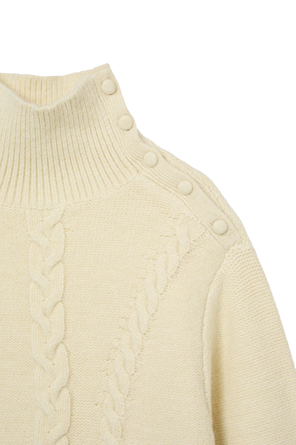 Deinet - Button High-Neck Twist Knit (Ivory) product image 4 | TRAB K-Fashion Australia