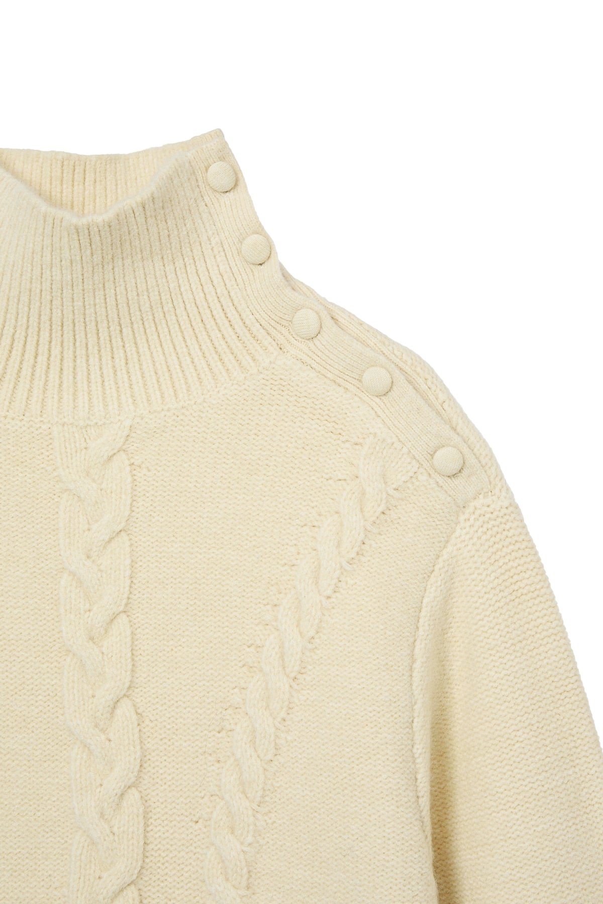 Deinet - Button High-Neck Twist Knit (Ivory) product image 4 | TRAB K-Fashion Australia