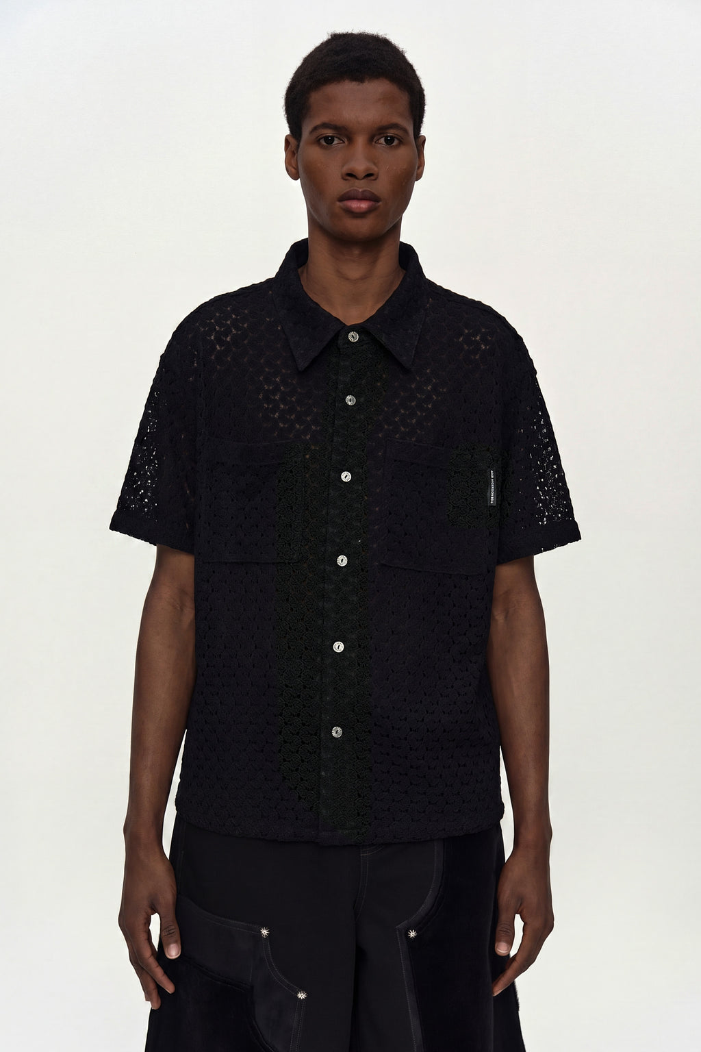 Andersson Bell - Tres Sheer Knitted Shirt (Black) product image 5 | TRAB K-Fashion Australia
