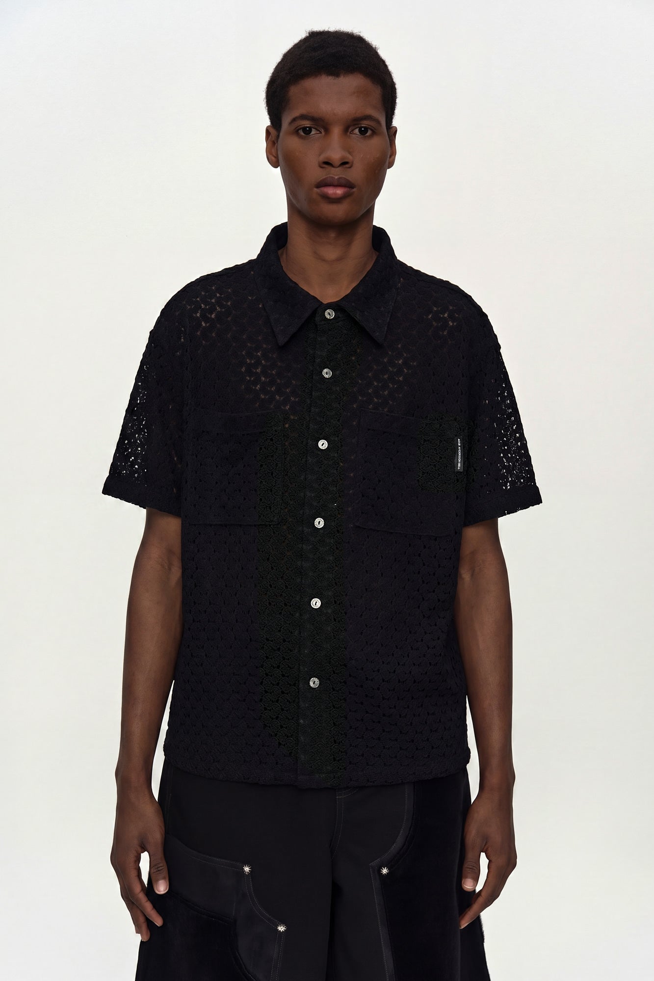 Andersson Bell - Tres Sheer Knitted Shirt (Black) product image 5 | TRAB K-Fashion Australia