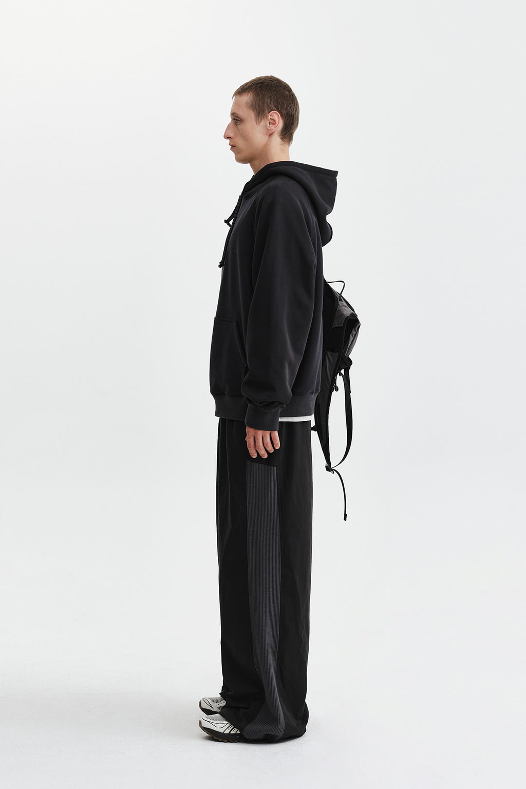 Matin Kim - Color Block Logo Hoody Top (Black) product image 7 | TRAB K-Fashion Australia