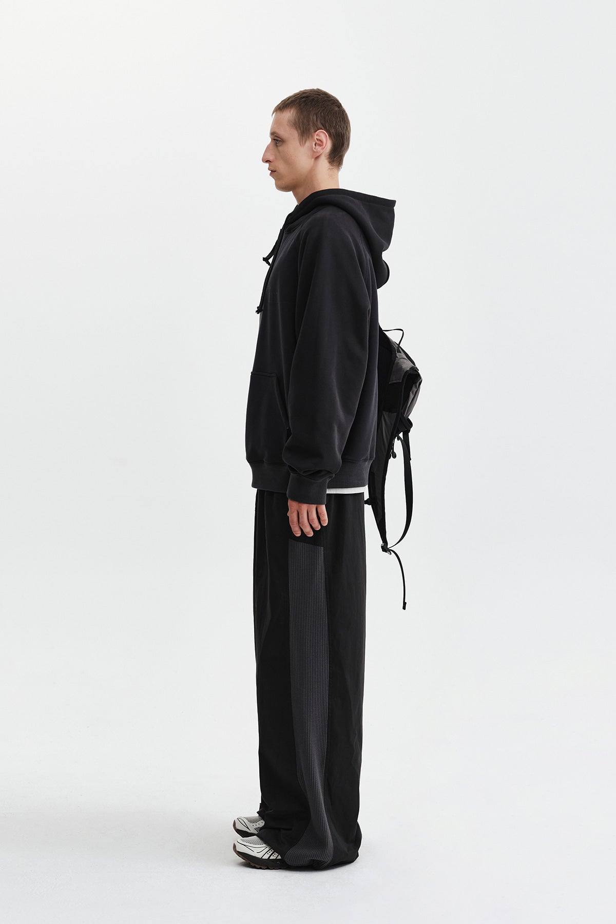 Matin Kim - Color Block Logo Hoody Top (Black) product image 7 | TRAB K-Fashion Australia