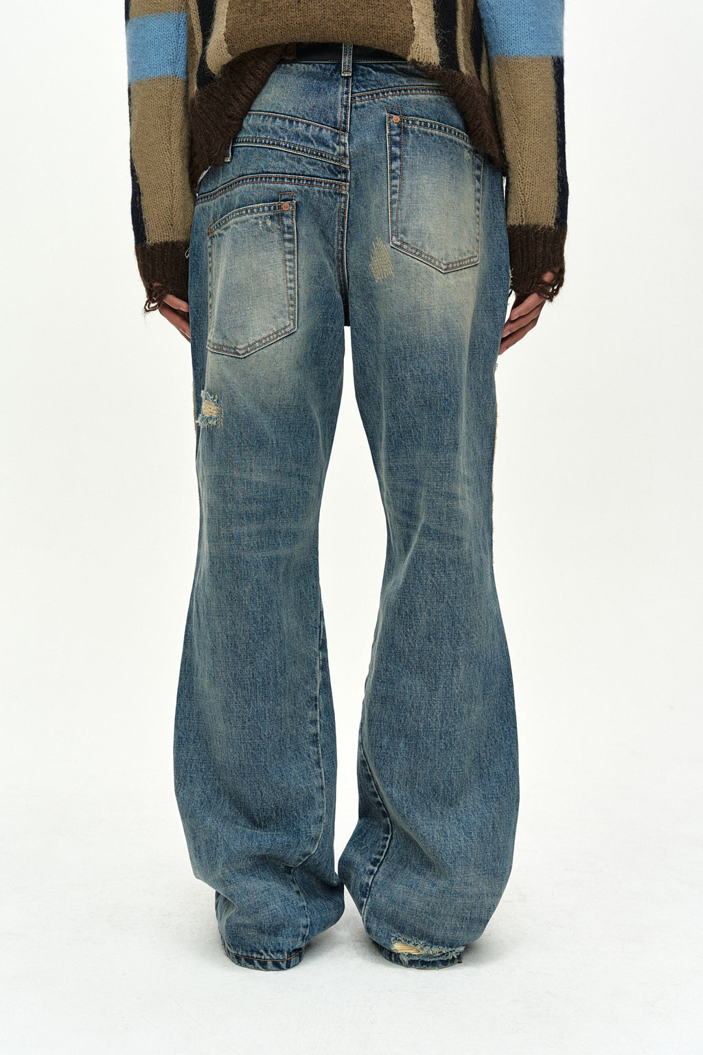 Andersson Bell - Unisex Re-Worked Embroidery Flare Jeans (blue) (Blue) product image 6 | TRAB K-Fashion Australia