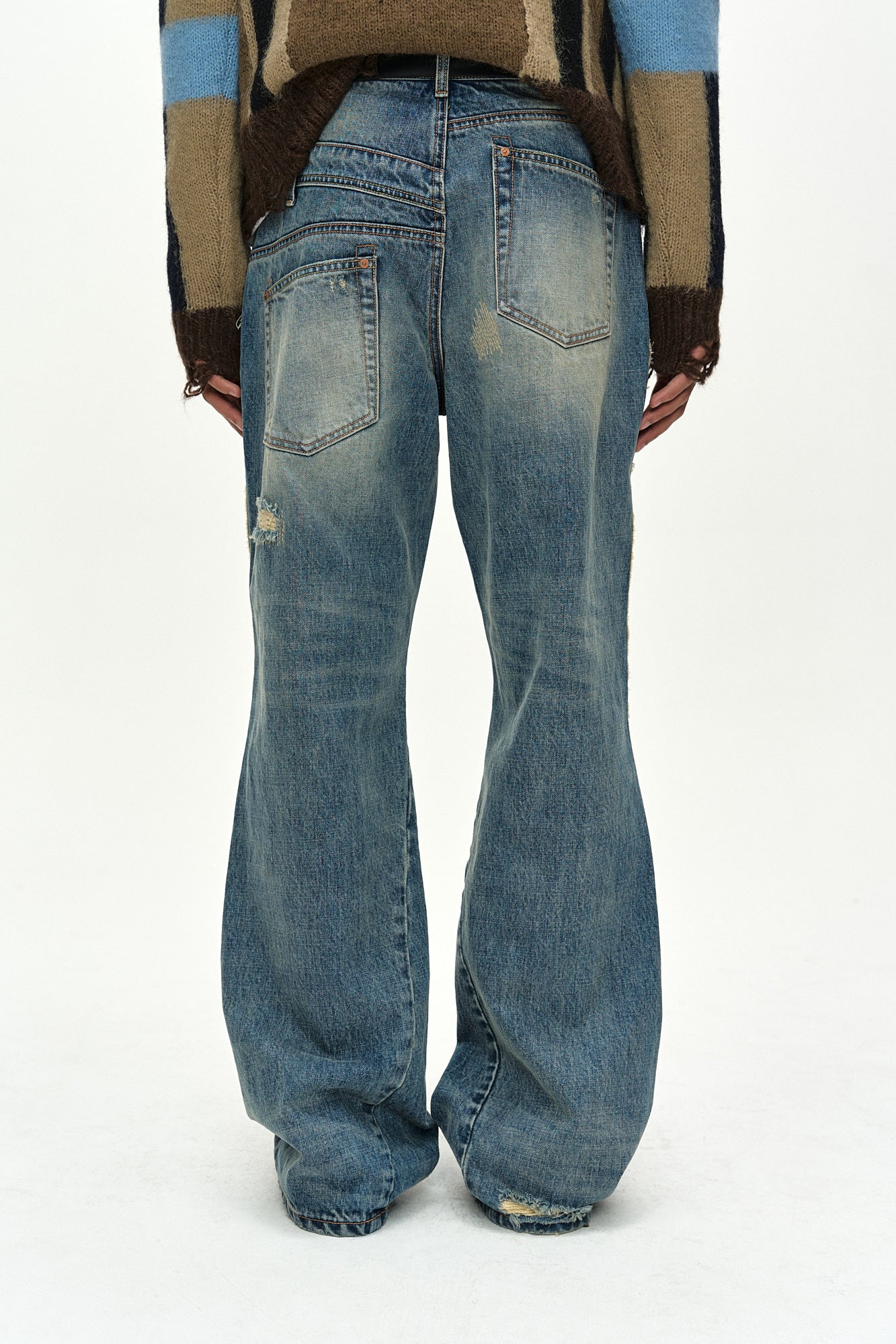 Andersson Bell - Unisex Re-Worked Embroidery Flare Jeans (blue) (Blue) product image 6 | TRAB K-Fashion Australia