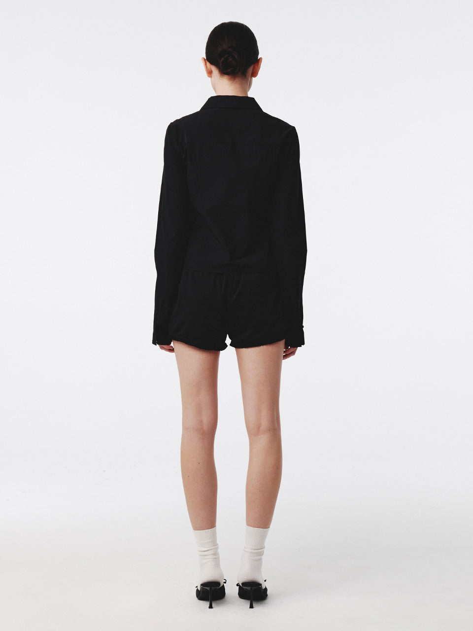 Kijun - Corsage Shirring Shirt (Black) product image 5 | TRAB K-Fashion Australia