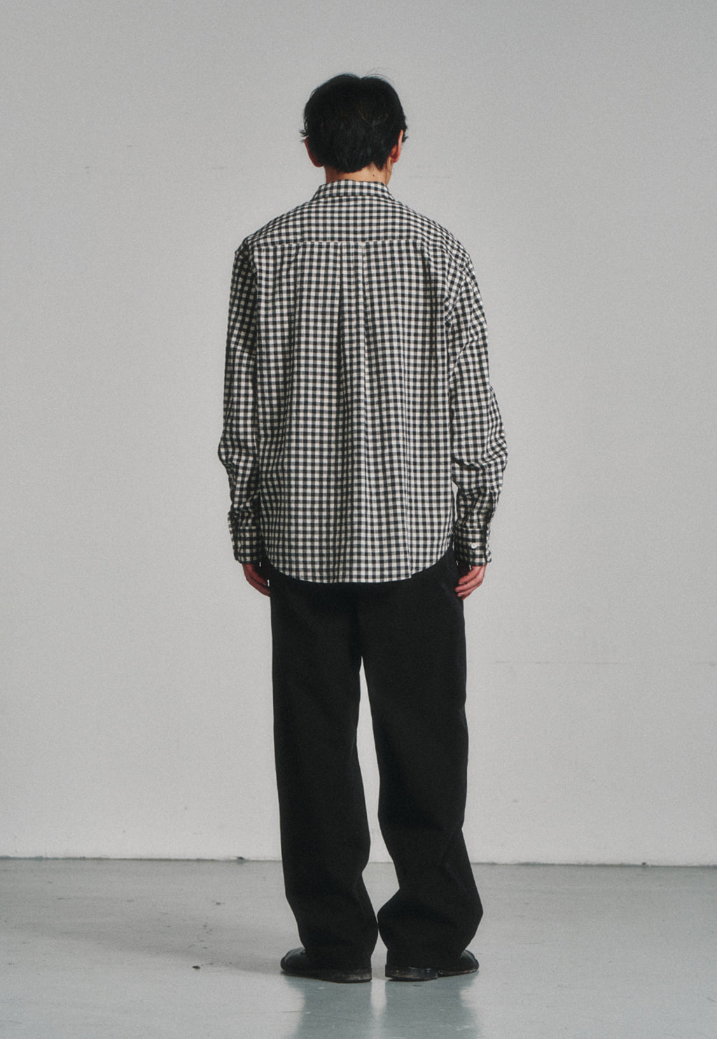 Art if acts - Gingham Check Oxford Shirt (Cream/Black) product image 4 | TRAB K-Fashion Australia