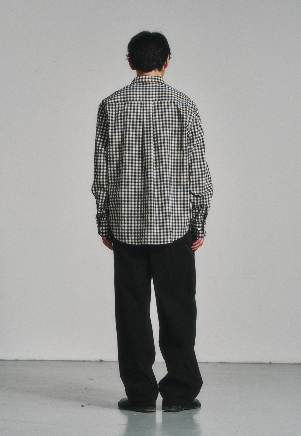 Art if acts - Gingham Check Oxford Shirt (Cream/Black) product image 4 | TRAB K-Fashion Australia