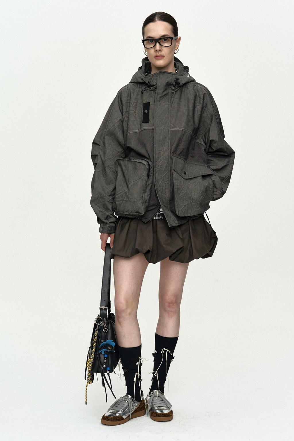 Andersson Bell - [Pre-Order – Ships October 30] Unisex Tie-Dyed Beach Shell Jacket (Charcoal) product image 1 | TRAB K-Fashion Australia