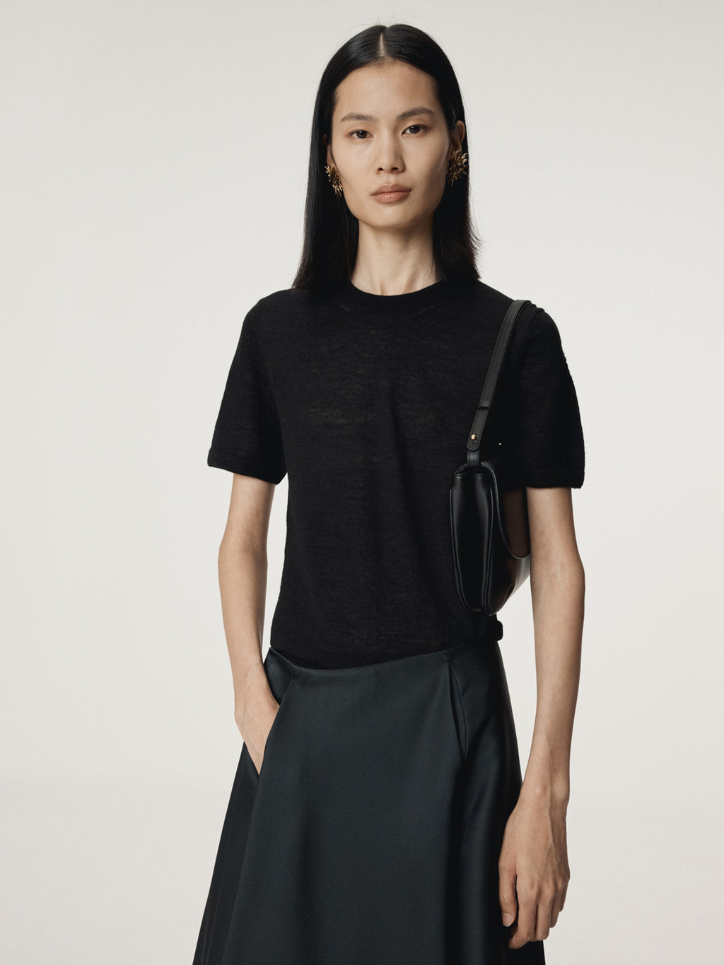 Recto - Rc Embroidery Sheer Knit Top (Black) product image 6 | TRAB K-Fashion Australia