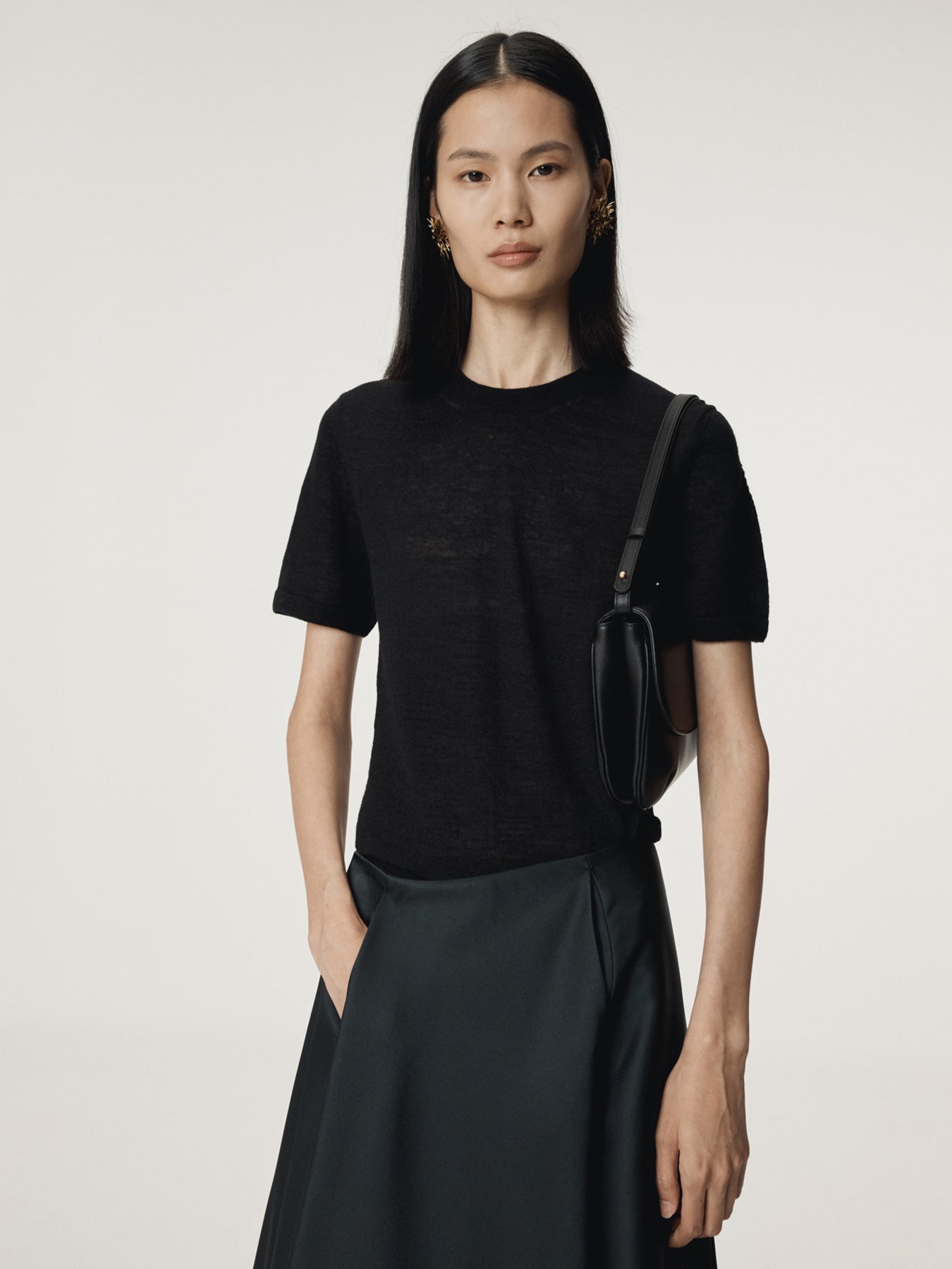Recto - Rc Embroidery Sheer Knit Top (Black) product image 6 | TRAB K-Fashion Australia