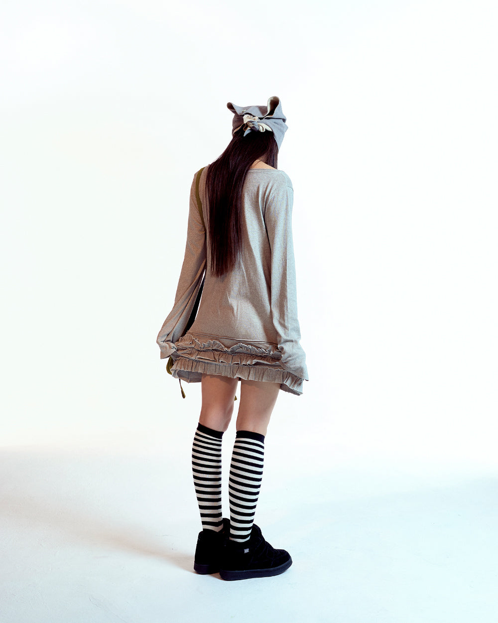 Coyseio - Bottom Multiple Frill Dress (Light Grey) product image 10 | TRAB K-Fashion Australia