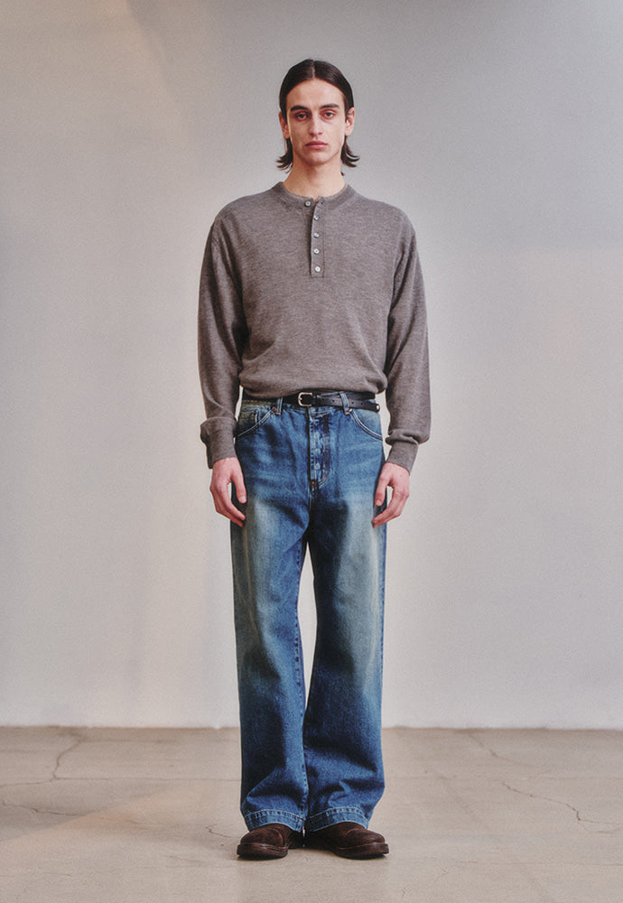 Art if acts - Vintage Wide Denim Pants (Washed Indigo) product image 2 | TRAB K-Fashion Australia