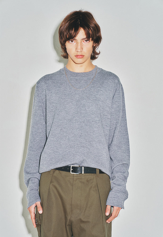 Tonywack - Super Fine Wool Cuffs Button Knit (Grey) product image 5 | TRAB K-Fashion Australia