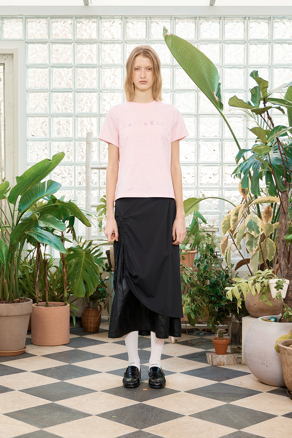 Matin Kim - Sticker Graphic Logo Top (Pink) product image 11 | TRAB K-Fashion Australia