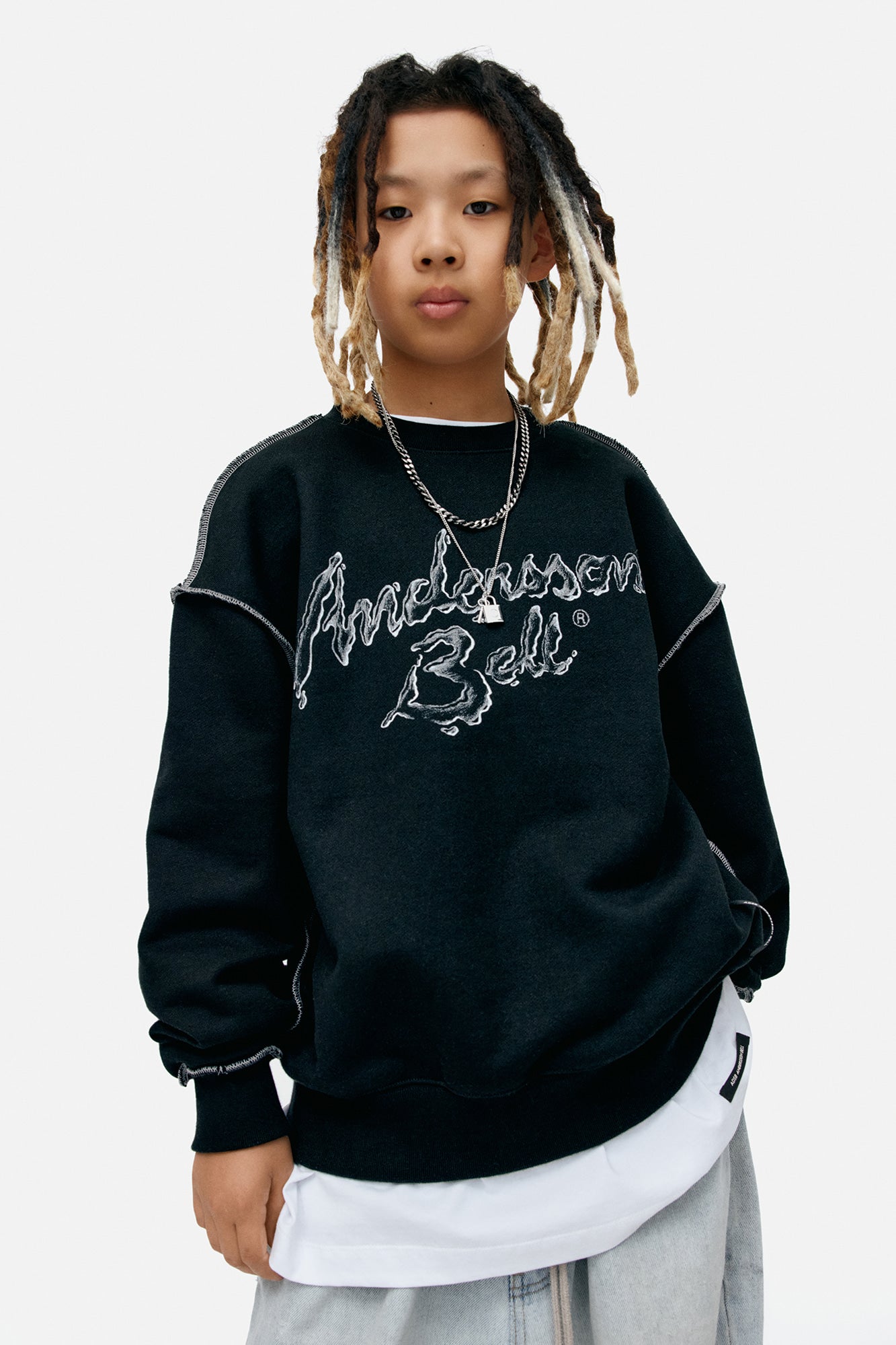 Andersson Bell - Unisex Liquid Logo Sweatshirt (Black) product image 8 | TRAB K-Fashion Australia