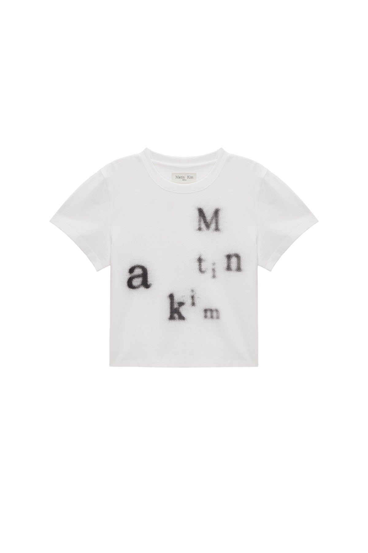 Matin Kim - Blurred Logo Crop Top (Charcoal) product image 7 | TRAB K-Fashion Australia