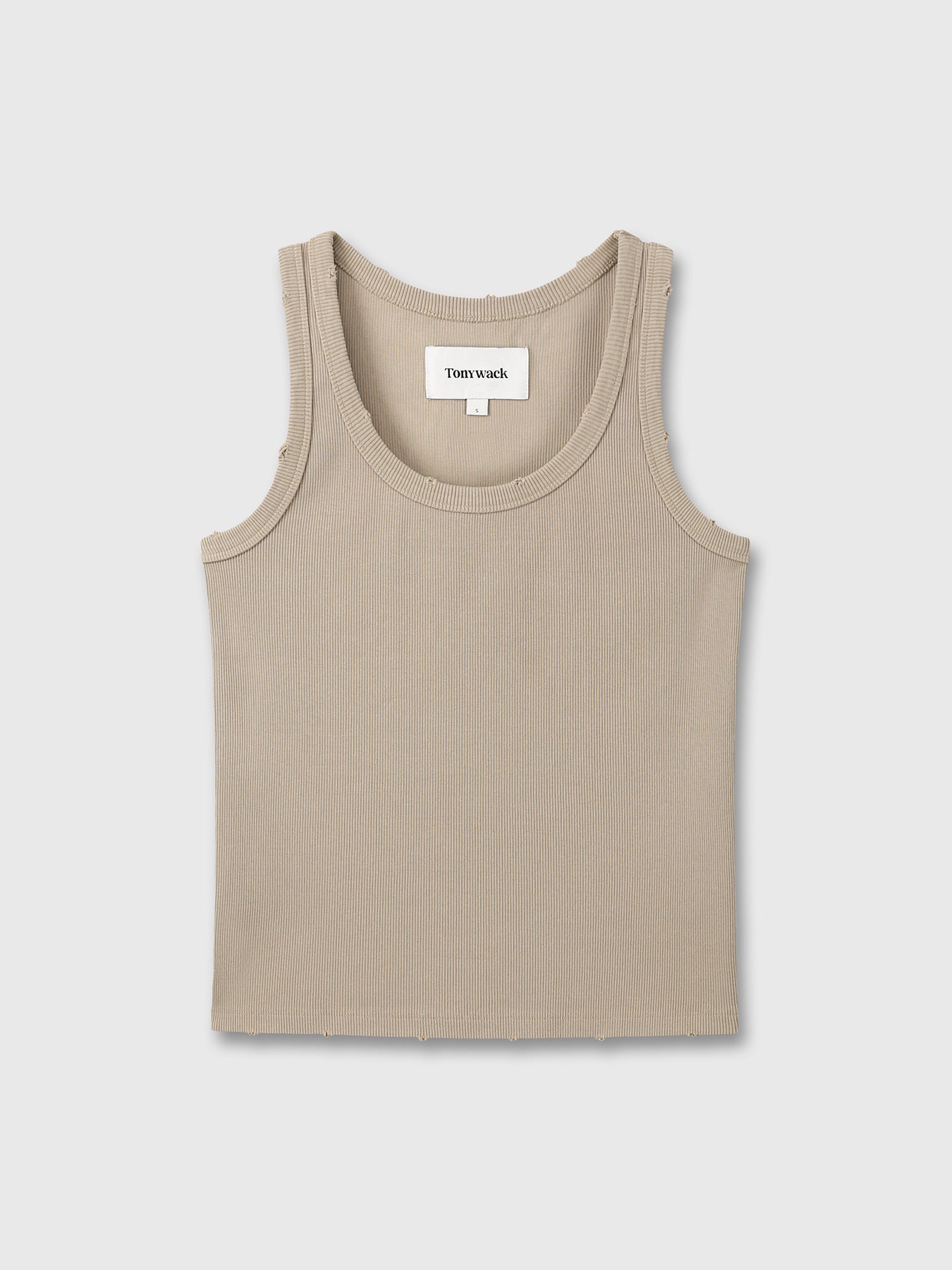 Tonywack - Ribbed Tank Top (Beige) product image 8 | TRAB K-Fashion Australia