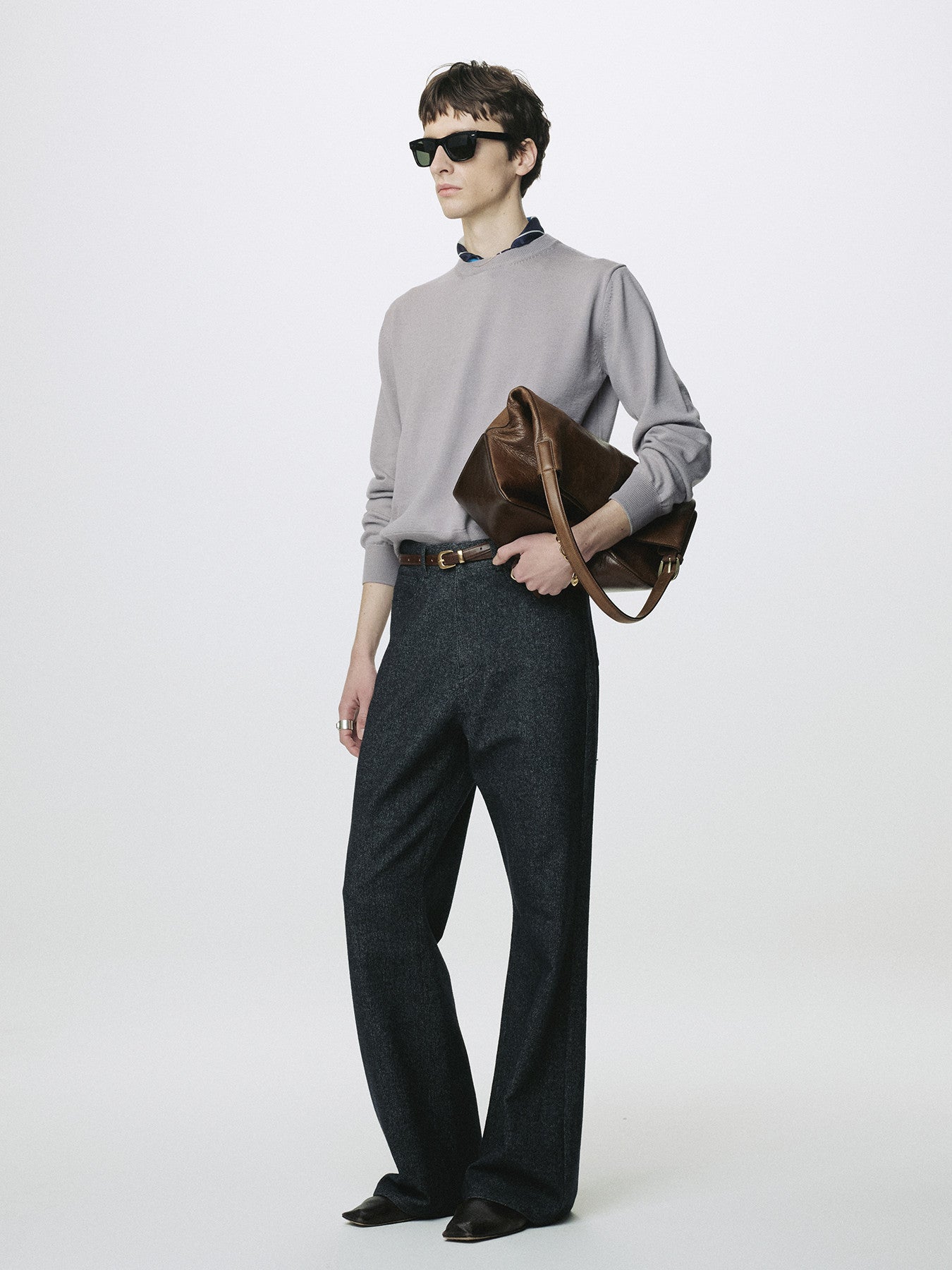 Tonywack - Spring Wool Crew Neck Knit (Pale Grey) product image 2 | TRAB K-Fashion Australia