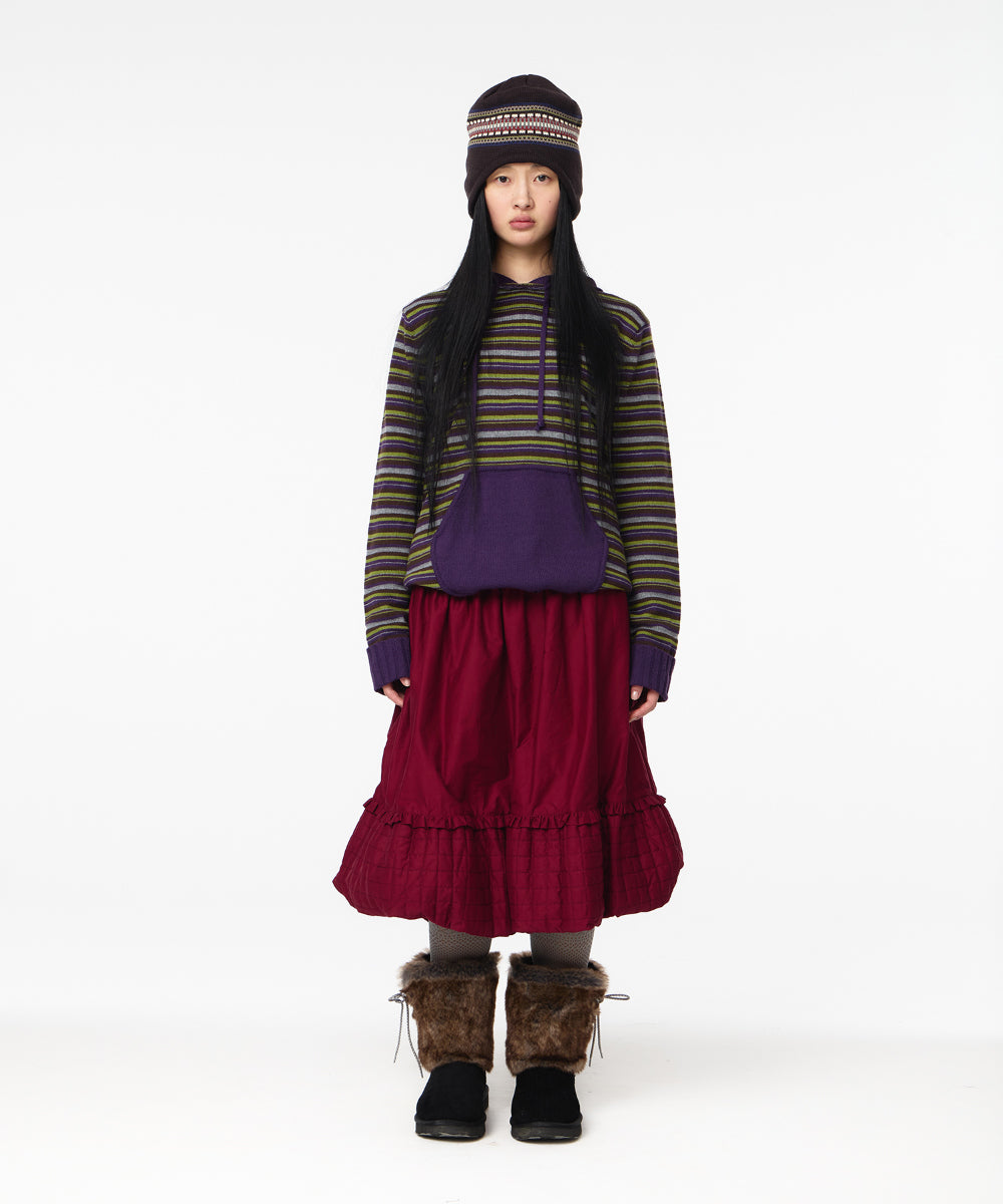 Coyseio - Quilted Shirring Balloon Skirt (Burgundy) product image 9 | TRAB K-Fashion Australia